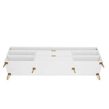 DUMBO 85" TV Stand in White by Manhattan Comfort at Eve Furniture