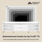 DUMBO 85" TV Stand in White by Manhattan Comfort at Eve Furniture