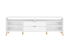 DUMBO 85" TV Stand in White by Manhattan Comfort at Eve Furniture