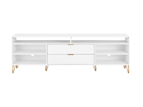 DUMBO 85" TV Stand in White by Manhattan Comfort at Eve Furniture