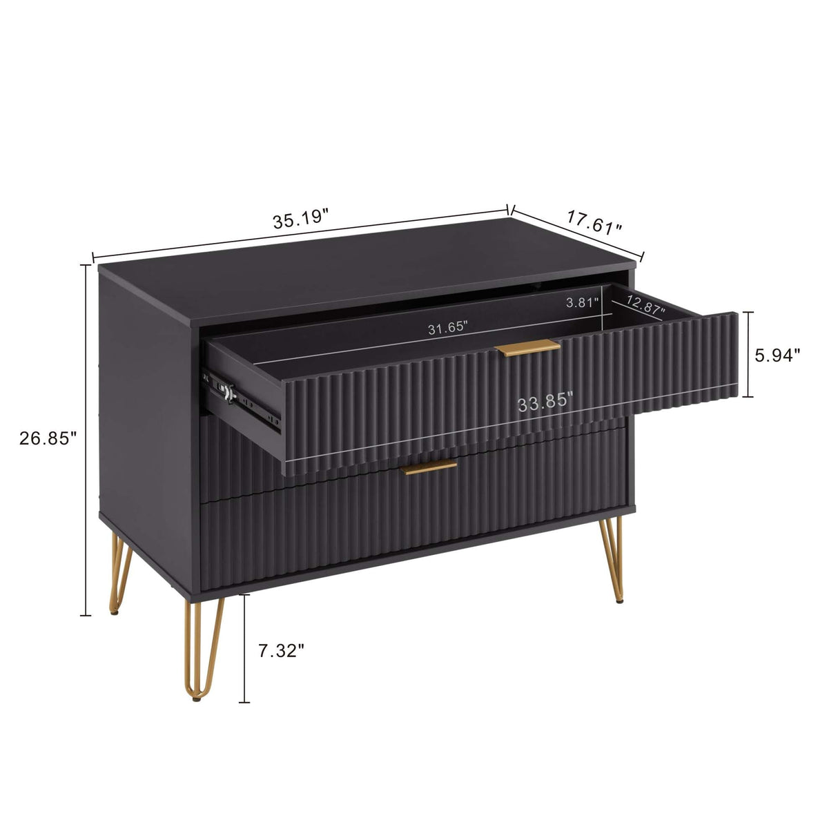 DUMBO Dresser in Black by Manhattan Comfort at Eve Furniture