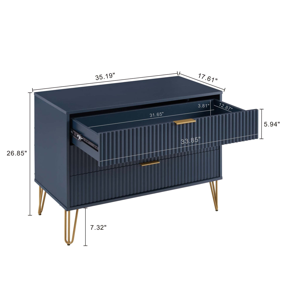 DUMBO Dresser in Midnight Blue by Manhattan Comfort at Eve Furniture