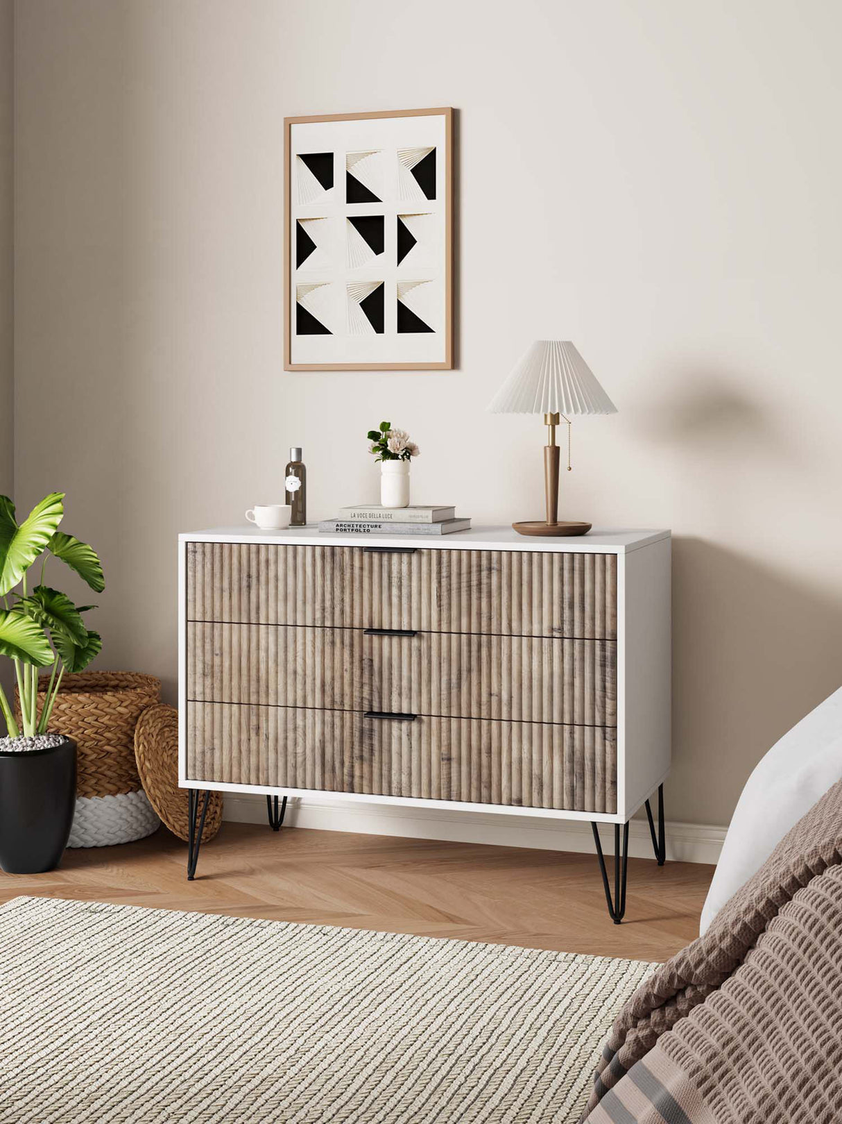 DUMBO Dresser in White and Grey by Manhattan Comfort at Eve Furniture