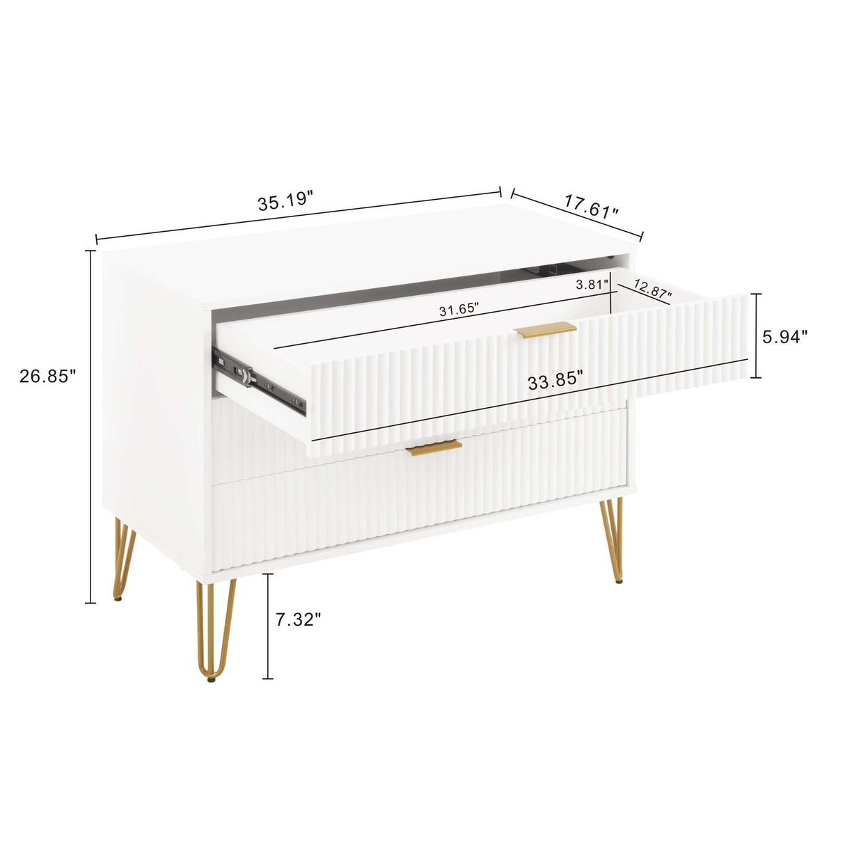 DUMBO Dresser in White by Manhattan Comfort at Eve Furniture