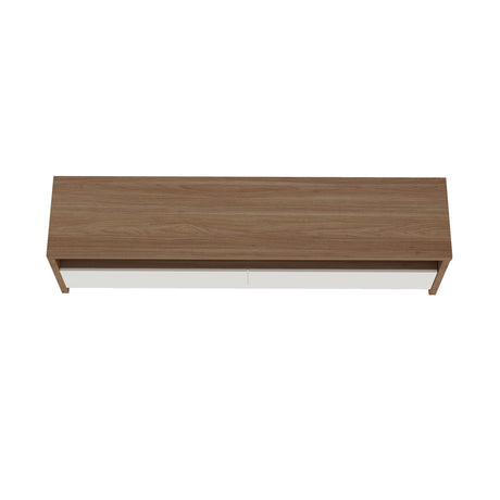 Duncan 70" TV Stand in Maple and Off White by Manhattan Comfort at Eve Furniture
