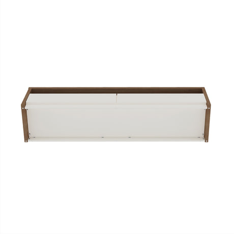 Duncan 70" TV Stand in Maple and Off White by Manhattan Comfort at Eve Furniture