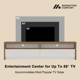 Duncan 70" TV Stand in Maple and Off White by Manhattan Comfort at Eve Furniture