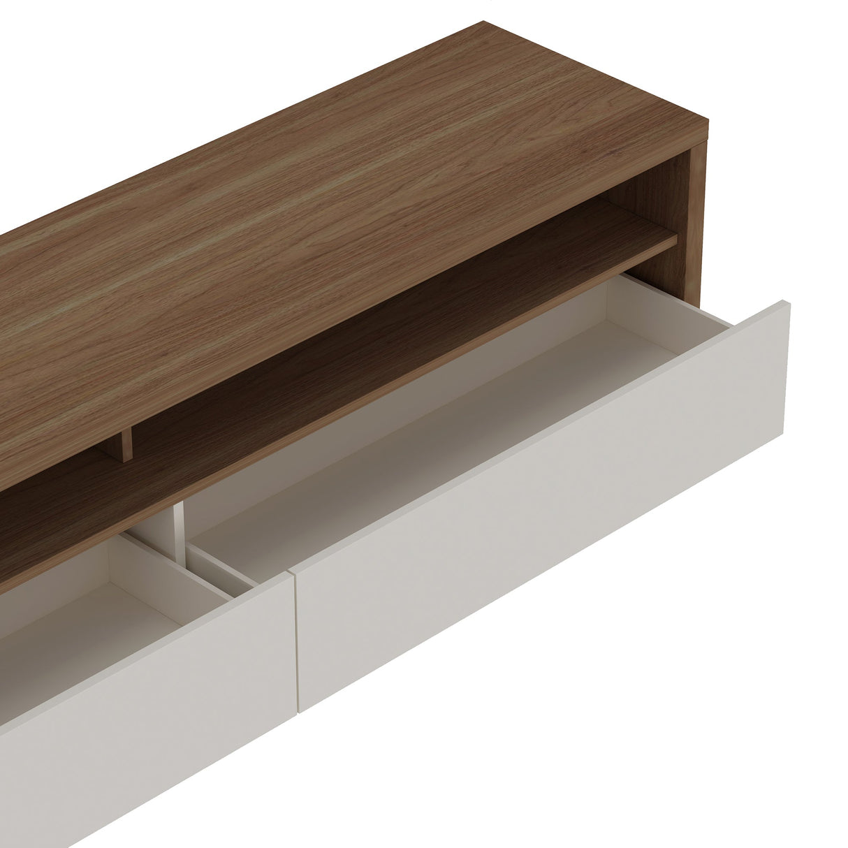 Duncan 70" TV Stand in Maple and Off White by Manhattan Comfort at Eve Furniture