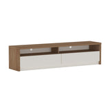 Duncan 70" TV Stand in Maple and Off White by Manhattan Comfort at Eve Furniture
