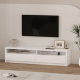 Duncan 70" TV Stand in White by Manhattan Comfort at Eve Furniture