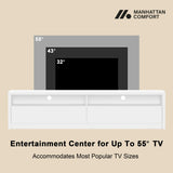 Duncan 70" TV Stand in White by Manhattan Comfort at Eve Furniture