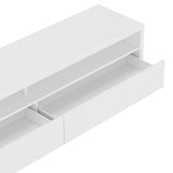 Duncan 70" TV Stand in White by Manhattan Comfort at Eve Furniture