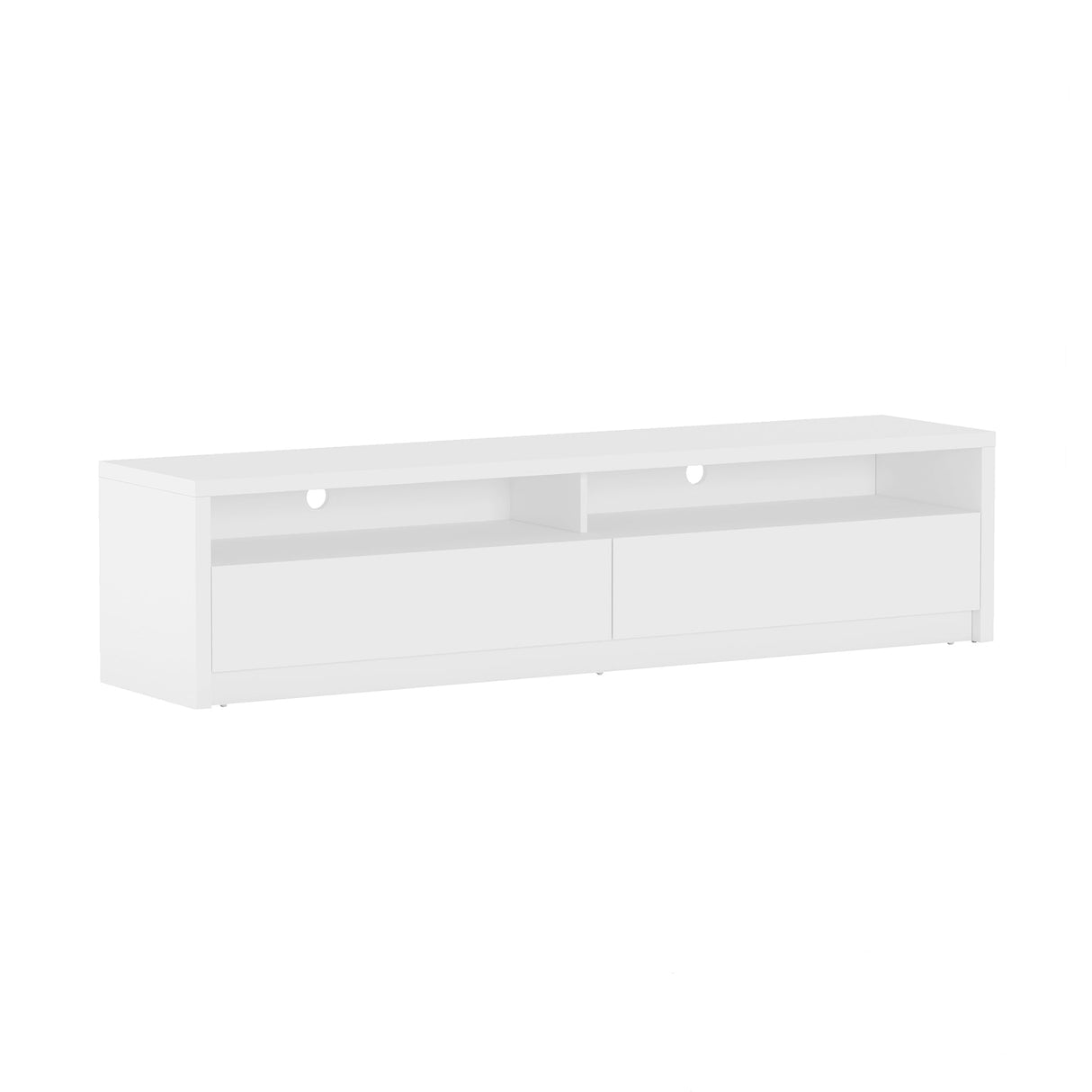 Duncan 70" TV Stand in White by Manhattan Comfort at Eve Furniture