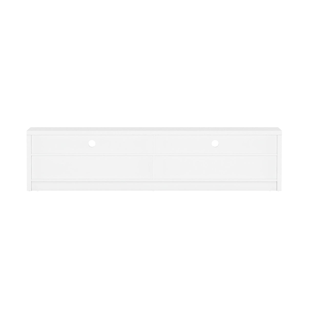 Duncan 70" TV Stand in White by Manhattan Comfort at Eve Furniture