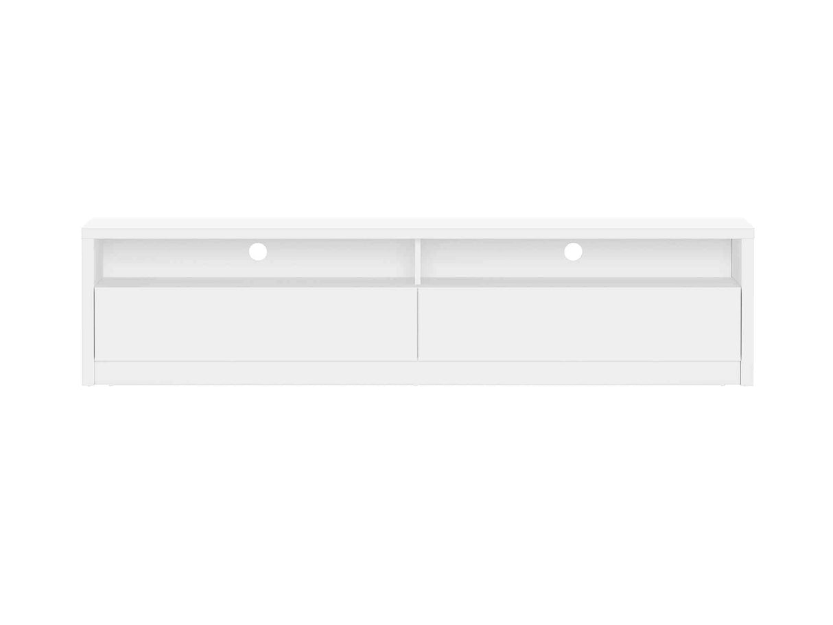 Duncan 70" TV Stand in White by Manhattan Comfort at Eve Furniture