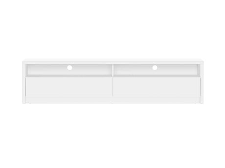 Duncan 70" TV Stand in White by Manhattan Comfort at Eve Furniture