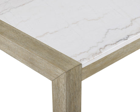 Dune Light Gray Genuine Marble Dining Set by Crown Mark at Eve Furniture