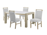 Dune Light Gray Genuine Marble Dining Table by Crown Mark at Eve Furniture