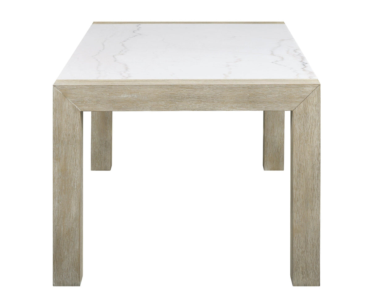 Dune Light Gray Genuine Marble Dining Table by Crown Mark at Eve Furniture