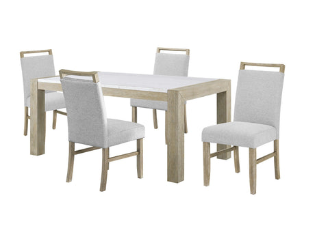 Dune Light Gray Genuine Marble Dining Table by Crown Mark at Eve Furniture