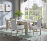 Dune Light Gray Genuine Marble Dining Set by Crown Mark at Eve Furniture