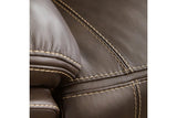 Dunleith Chocolate 2-Piece Power Reclining Sectional Loveseat by Ashley at Eve Furniture