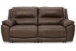 Dunleith Chocolate 2-Piece Power Reclining Sectional Loveseat by Ashley at Eve Furniture