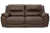 Dunleith Chocolate 2-Piece Power Reclining Sectional Loveseat by Ashley at Eve Furniture