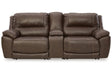 Dunleith Chocolate 3-Piece Power Reclining Loveseat with Console by Ashley at Eve Furniture