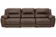 Dunleith Chocolate 3-Piece Power Reclining Sofa by Ashley at Eve Furniture