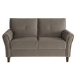 Dunleith Light Brown Velvet Loveseat by Homelegance at Eve Furniture
