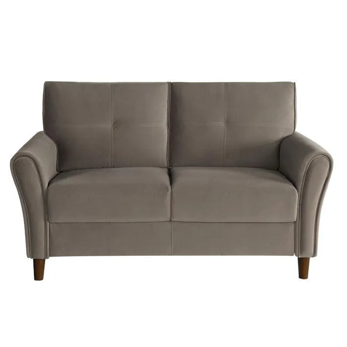 Dunleith Light Brown Velvet Loveseat by Homelegance at Eve Furniture