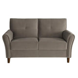 Dunleith Light Brown Velvet Loveseat by Homelegance at Eve Furniture