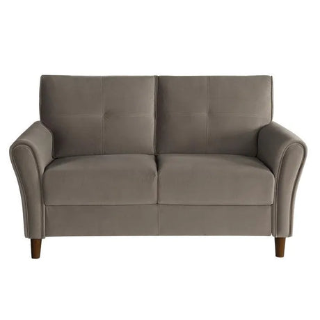 Dunleith Light Brown Velvet Loveseat by Homelegance at Eve Furniture