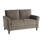 Dunleith Light Brown Velvet Loveseat by Homelegance at Eve Furniture
