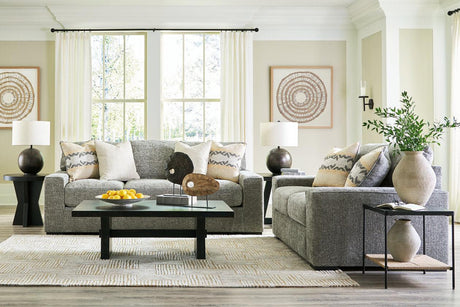 Dunmor Graphite Sofa and Loveseat by Ashley at Eve Furniture