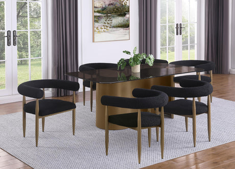 Dunmore Black Boucle Dining Arm Chair, Set of 2 by Coaster at Eve Furniture