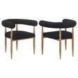 Dunmore Black Boucle Dining Arm Chair, Set of 2 by Coaster at Eve Furniture