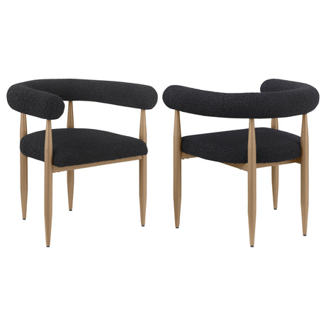 Dunmore Black Boucle Dining Arm Chair, Set of 2 by Coaster at Eve Furniture