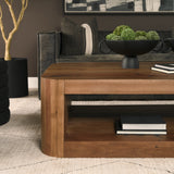 Dunmore Solid Wood Rectangular Open Shelf Coffee Table by Mercana at Eve Furniture