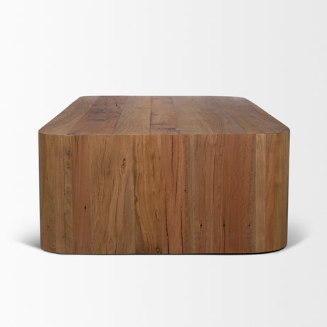 Dunmore Solid Wood Rectangular Open Shelf Coffee Table by Mercana at Eve Furniture
