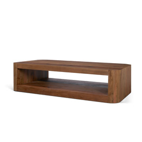 Dunmore Solid Wood Rectangular Open Shelf Coffee Table by Mercana at Eve Furniture