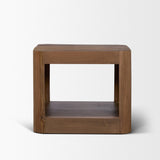 Dunmore Solid Wood Rectangular Open Shelf Side Table by Mercana at Eve Furniture