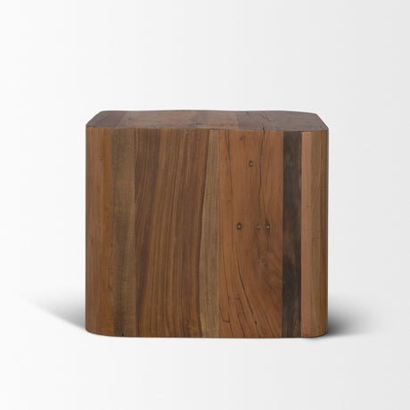 Dunmore Solid Wood Rectangular Open Shelf Side Table by Mercana at Eve Furniture