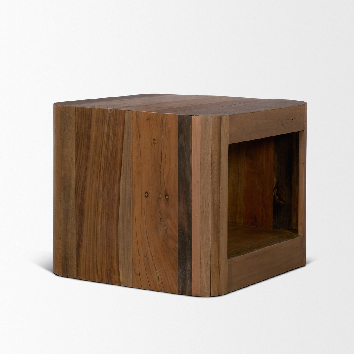 Dunmore Solid Wood Rectangular Open Shelf Side Table by Mercana at Eve Furniture