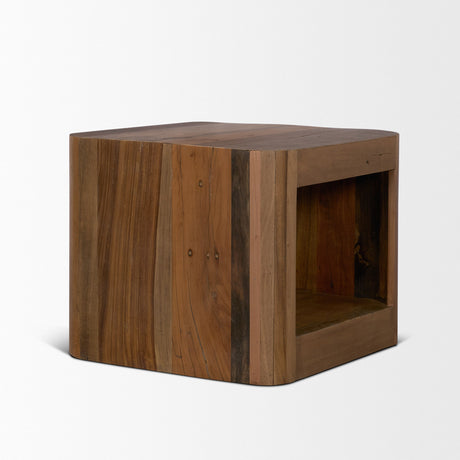 Dunmore Solid Wood Rectangular Open Shelf Side Table by Mercana at Eve Furniture