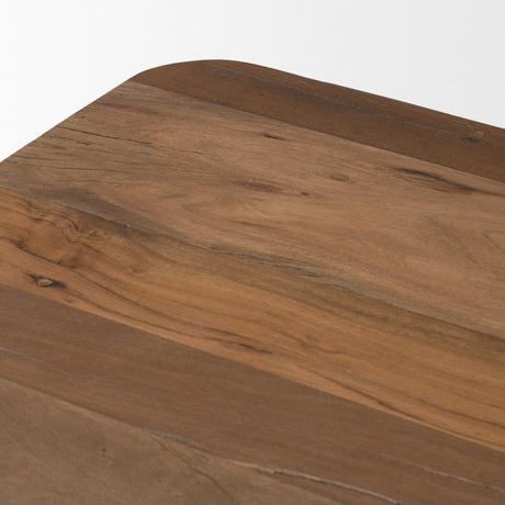 Dunmore Solid Wood Rectangular Open Shelf Side Table by Mercana at Eve Furniture