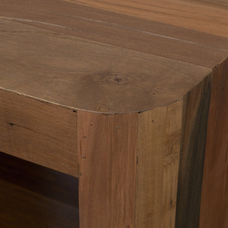 Dunmore Solid Wood Rectangular Open Shelf Side Table by Mercana at Eve Furniture