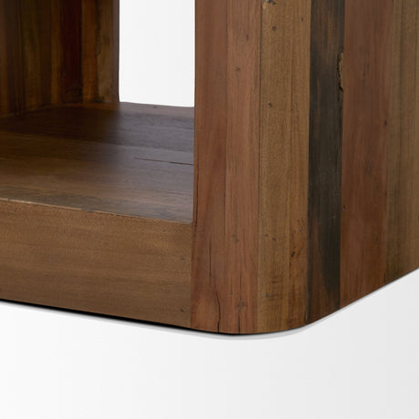 Dunmore Solid Wood Rectangular Open Shelf Side Table by Mercana at Eve Furniture