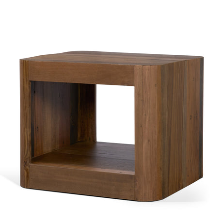 Dunmore Solid Wood Rectangular Open Shelf Side Table by Mercana at Eve Furniture